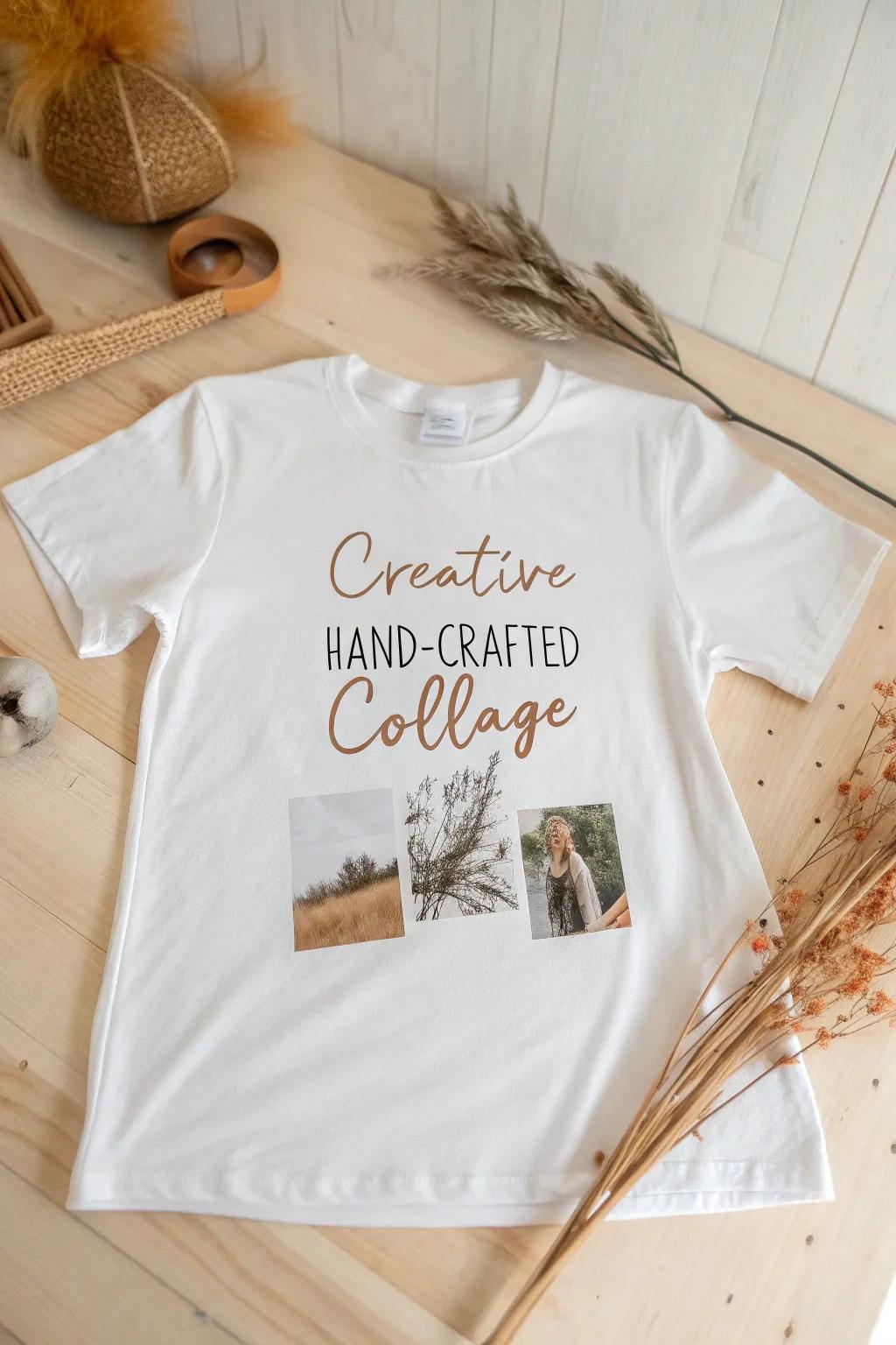 Express your creativity with a collage-inspired shirt design that tells your unique story.