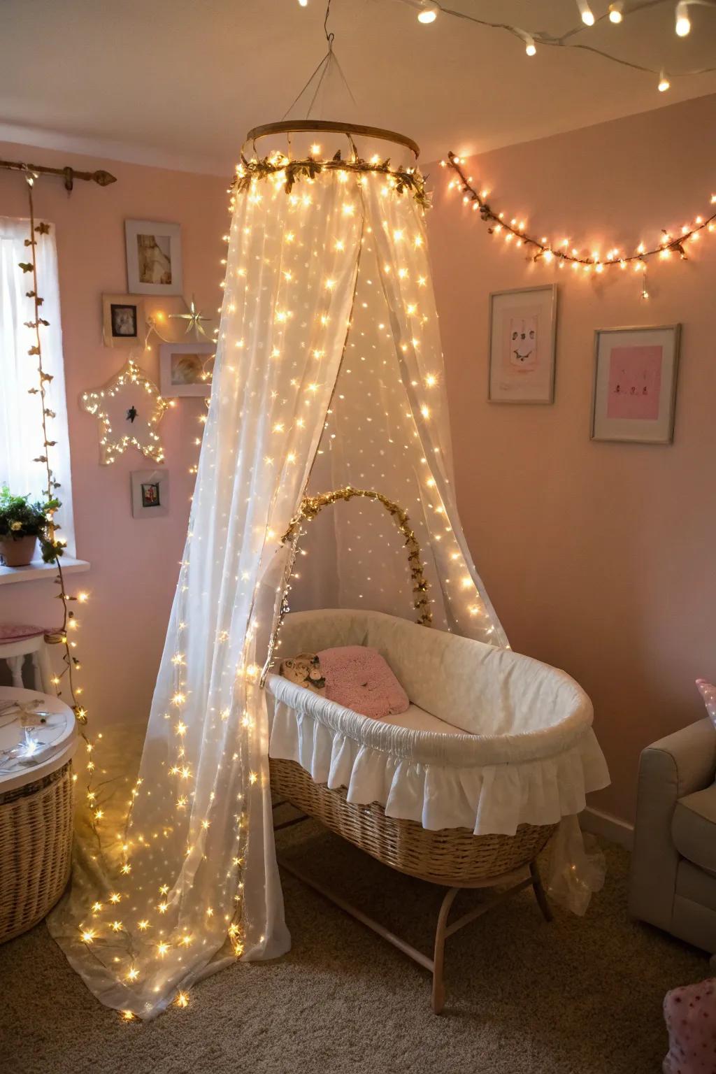 Bewitching fairy illumination forging a cozy ambiance.