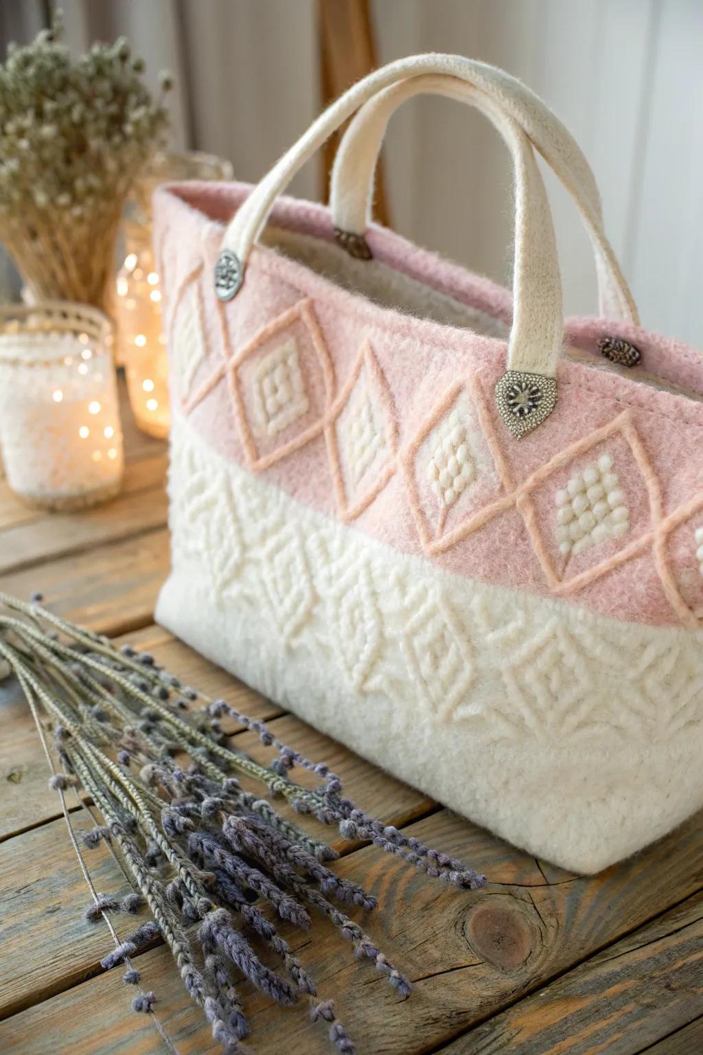 Elevate your everyday style with this superb felted bag, where simplicity meets craftsmanship. 🌸👜 #FeltedFashion #BohoMinimalism