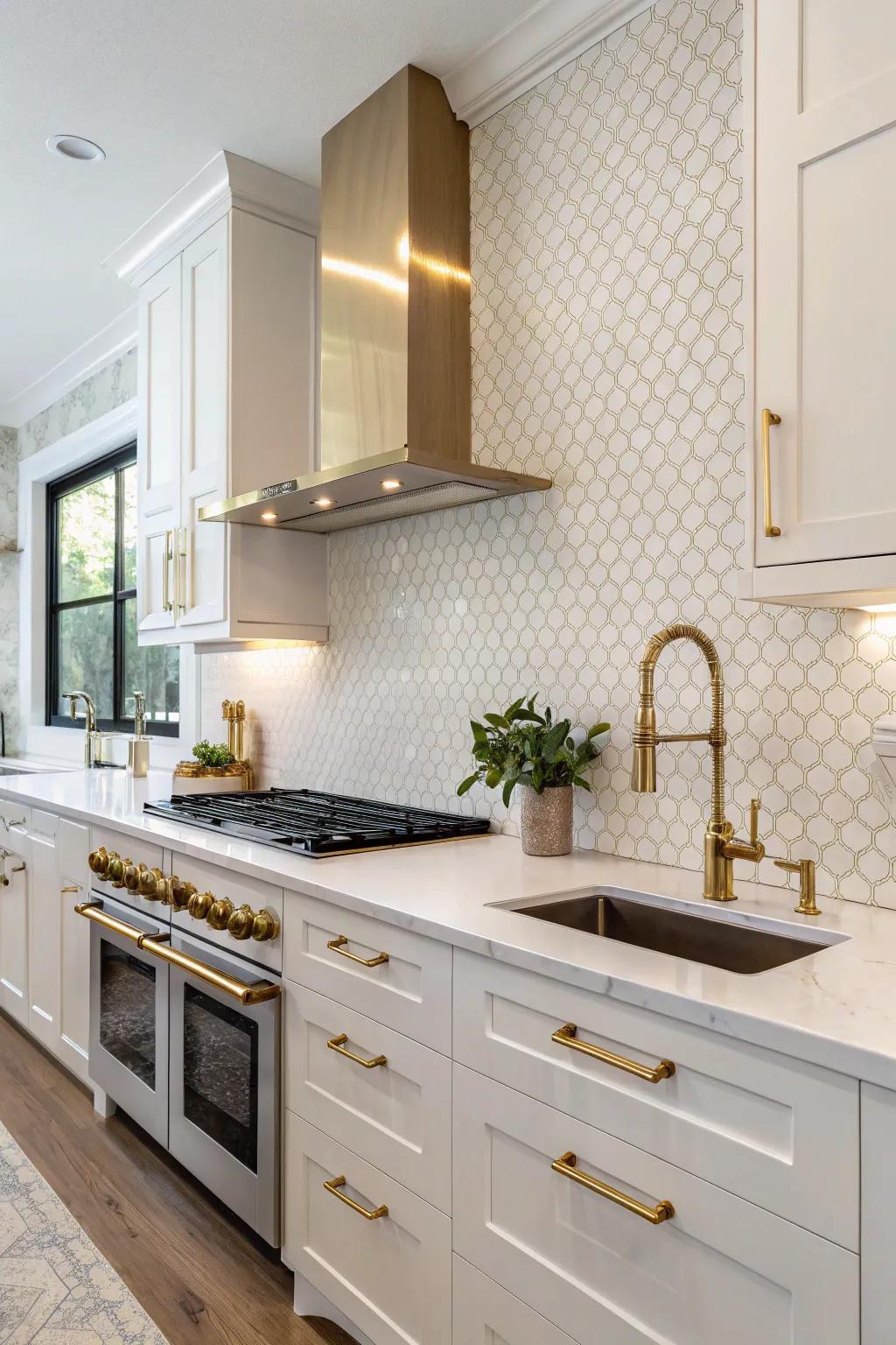 Brass fittings enhance the quartz guard with a warm, classic appeal.
