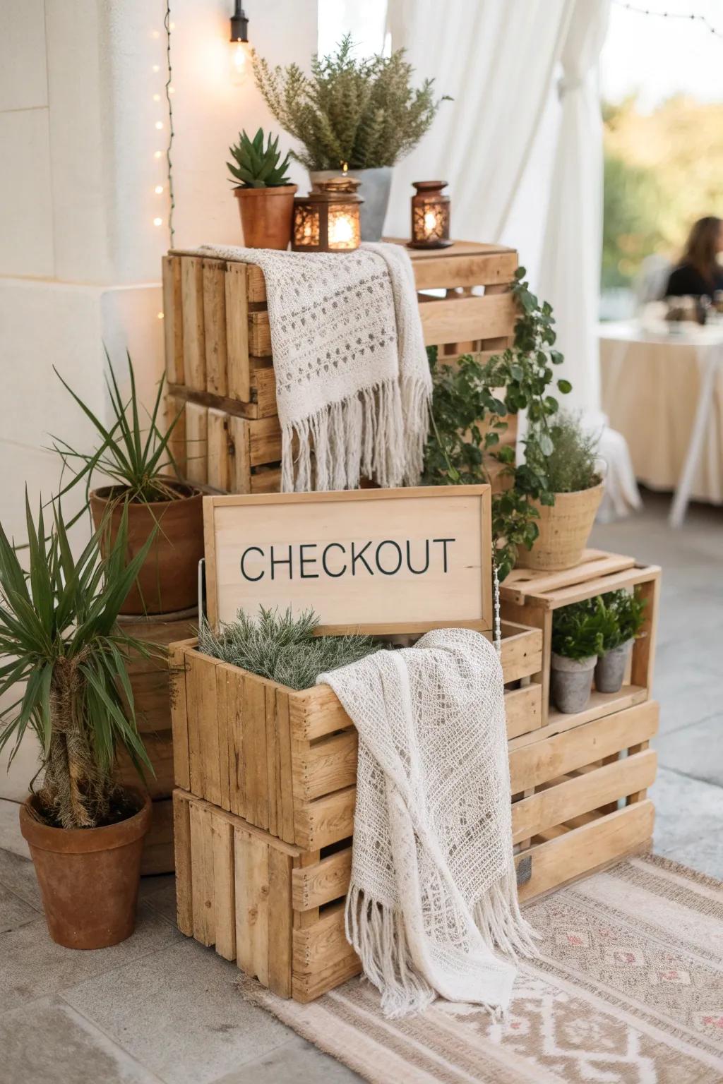 Enhance your craft show with a <strong><em>chic DIY checkout stand</em></strong> that’s both functional and stylish.” loading=”lazy” class=”pimg”>
	</picture><figcaption>Enhance your craft show with a <strong><em>chic DIY checkout stand</em></strong> that’s both functional and stylish.</figcaption></figure>
<p>A cute, compact checkout area can help streamline sales. I made mine from wooden crates, and it really suits my brand.</p>
<h3>Maybe worth checking out:</h3>
<ul class=