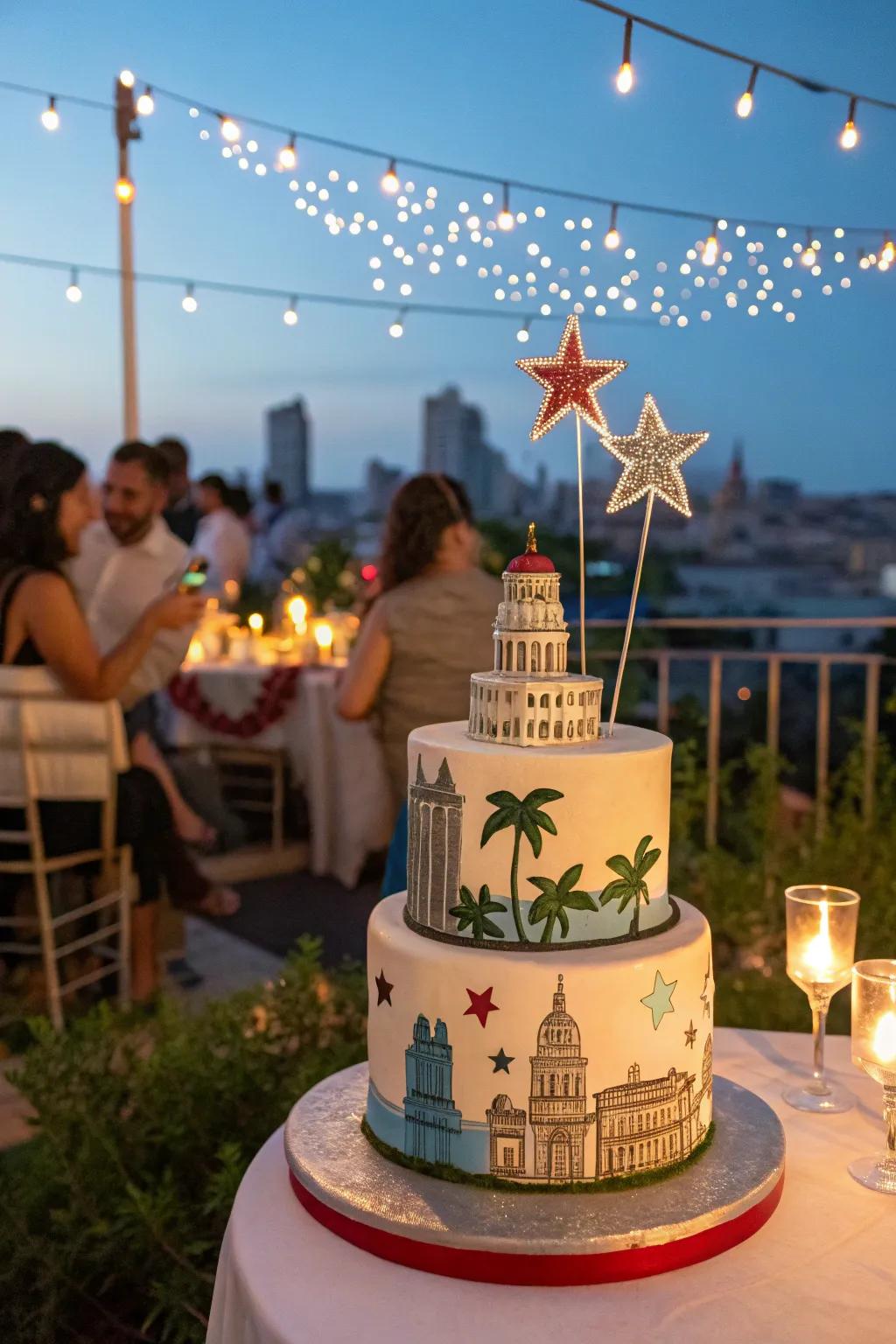 A cake that echoes the charm of Havana's vistas.