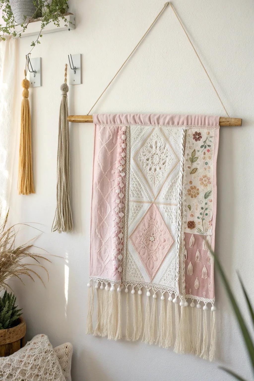 Embrace the artistry of storytelling through handcrafted material wall drapes, where ease converges with boho allure.