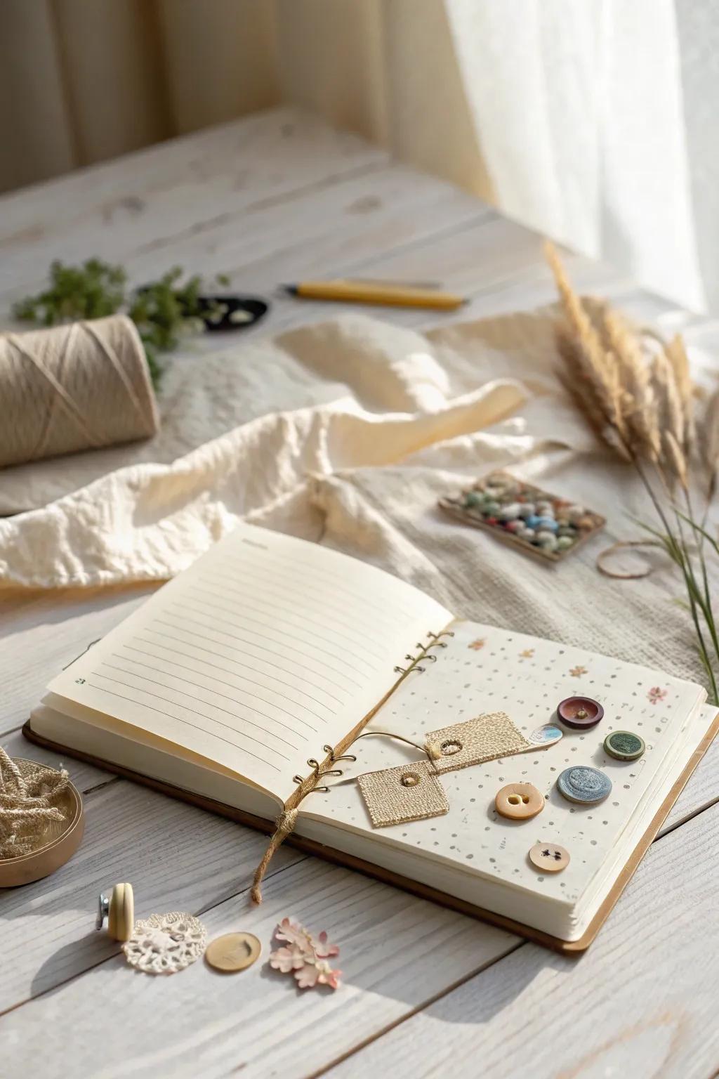 Transform everyday treasures into artistry using acquired objects in your scrapbook.
