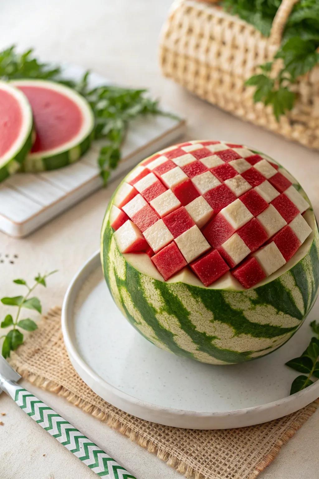 Checkerboard Splendor: Elevate your gatherings with a touch of artistic simplicity.