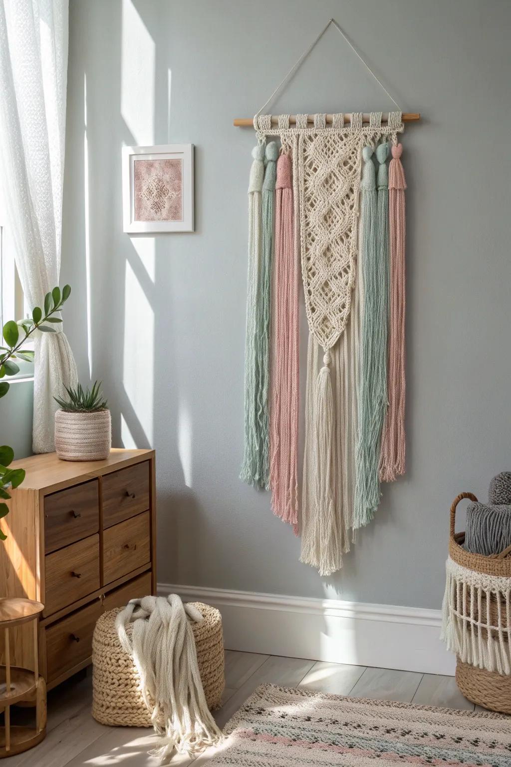 Add a touch of warmth and beauty to your area with a handmade thread wall hanging, perfect for the creative soul.