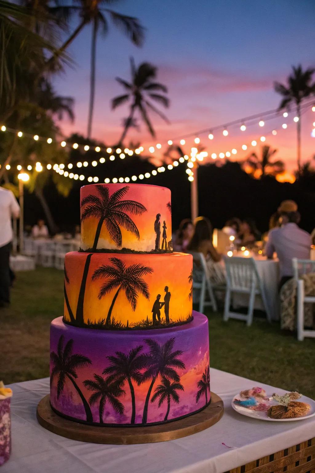 An island evening cake that captures the tranquil beauty of Cuba.
