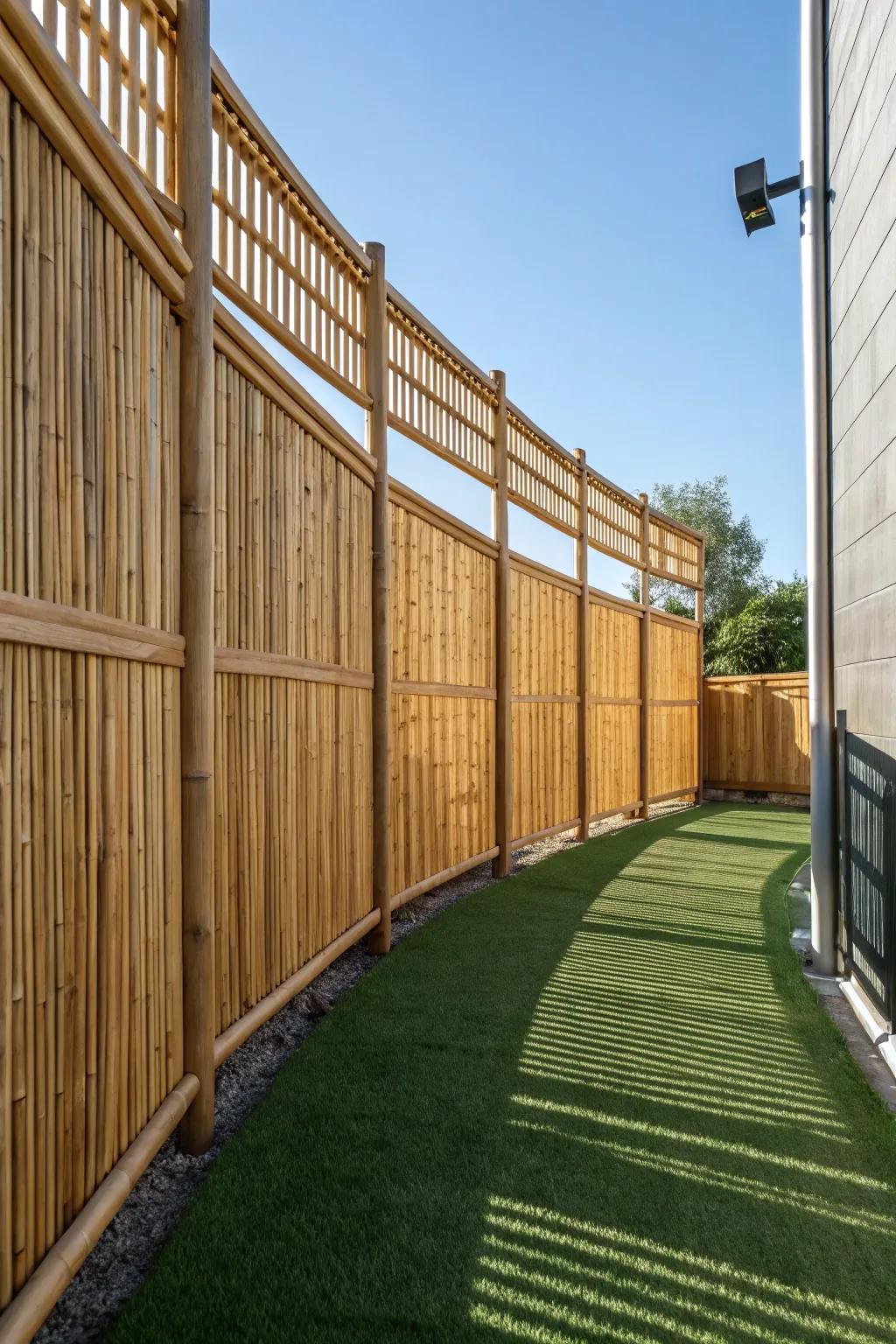 Revamp your dog's space with fashionable bamboo seclusion panels for a tranquil retreat.