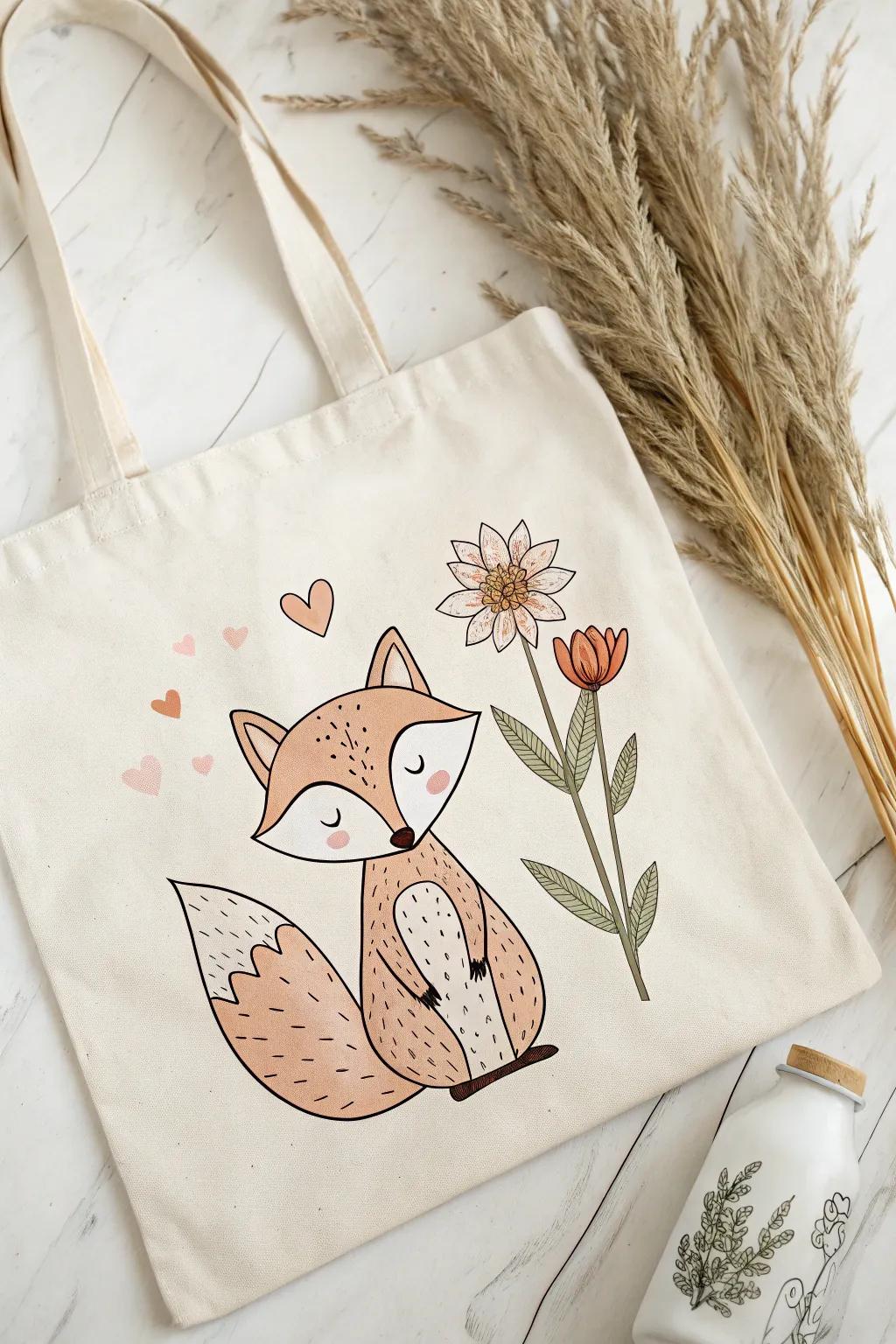 Celebrate affection with this charming minimalist fox drawing, ideal for adding a playful touch to your Valentine's Day decor.