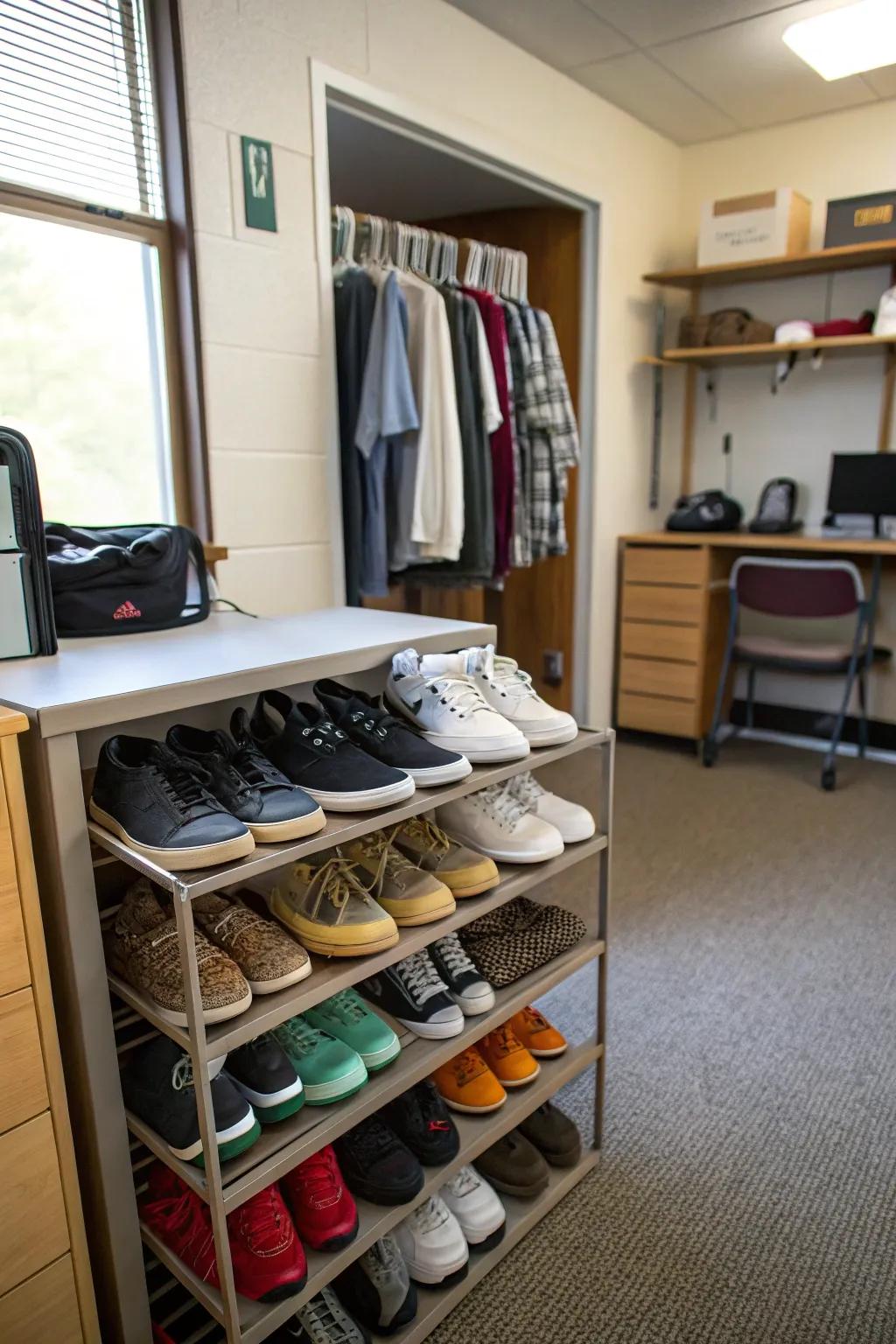 Keep shoes organized and accessible.
