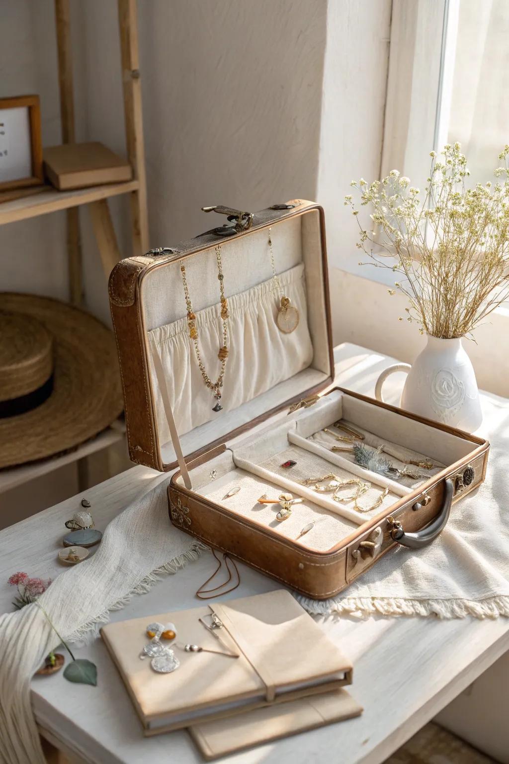 Turn vintage finds into <strong><em>captivating craft show displays</em></strong> with a hint of boho elegance.” loading=”lazy” class=”pimg”>
	</picture><figcaption>Turn vintage finds into <strong><em>captivating craft show displays</em></strong> with a hint of boho elegance.</figcaption></figure>
<p>Incorporate unexpected props for visual appeal. I once used vintage suitcases as display cases, which sparked a lot of conversations!</p>
<h3>These products might help:</h3>
<ul class=