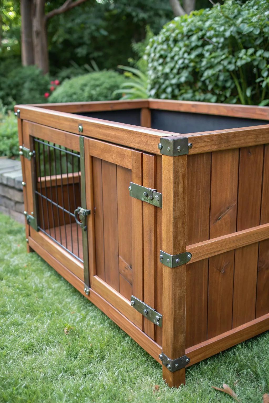 Enhance your backyard aesthetics with a relocatable dog space that is both beautiful and practical. Perfect for those who value craftsmanship.