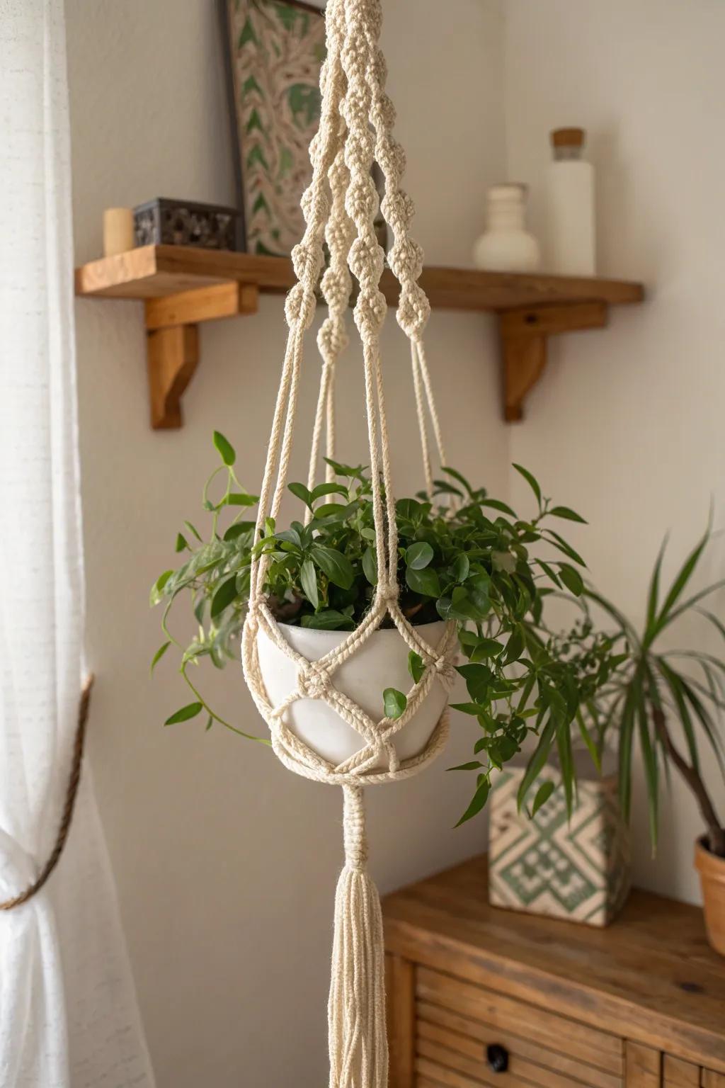 Enhance your area with the artistry of macramé — where ease converges with bohemian allure.