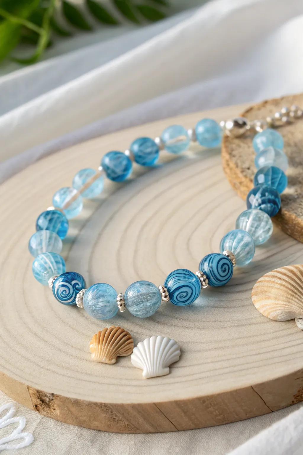Immerse yourself in the allure of the ocean with the Oceanic Twirl Allure bracelet—where grace meets coastal tranquility.