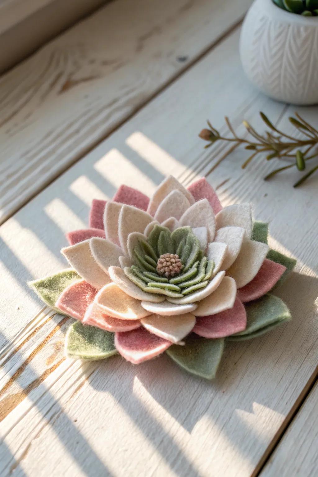 Introduce enduring floral beauty into your home with these exquisitely made felted flowers.
