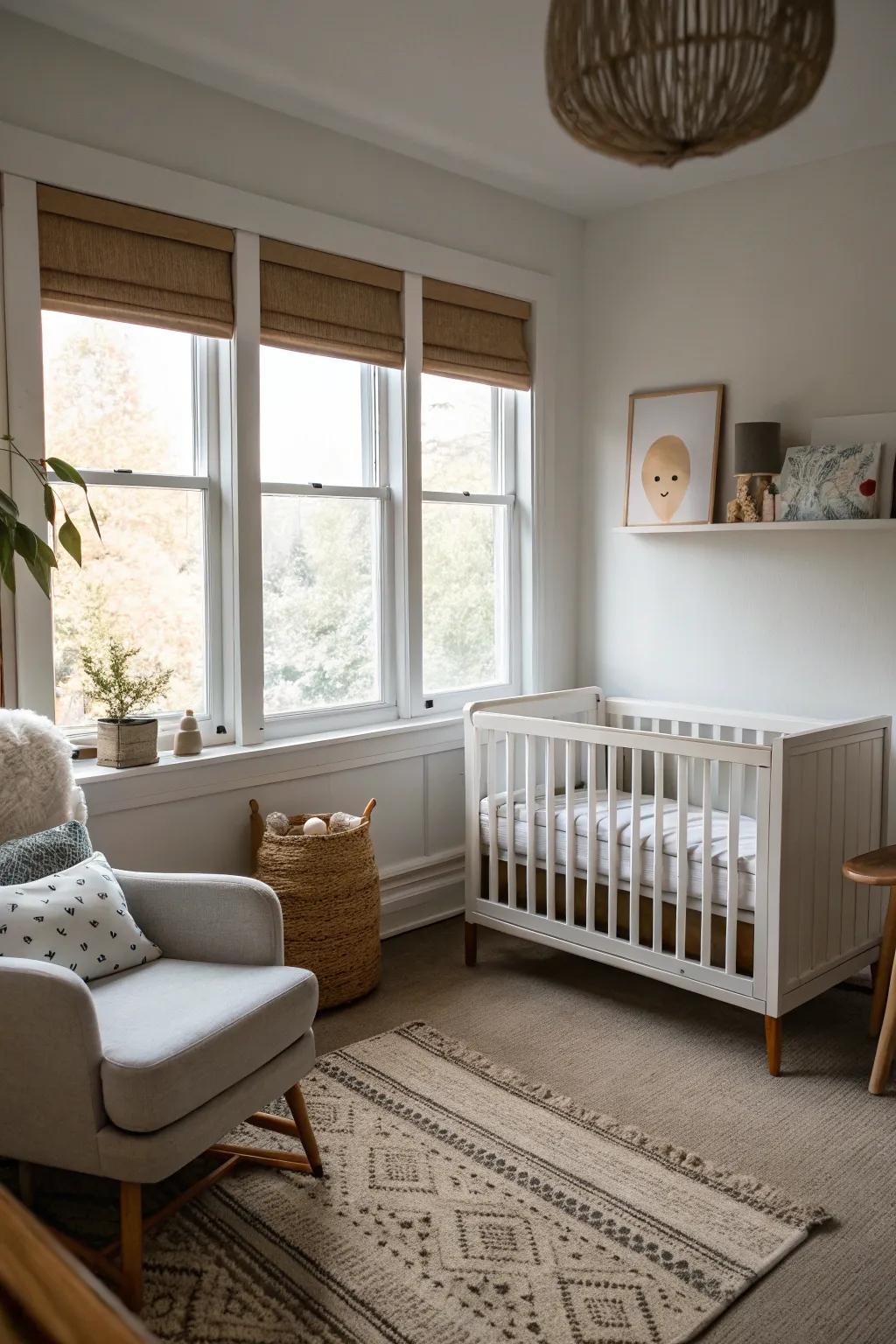 Strategically positioning the crib for safety and tranquility.