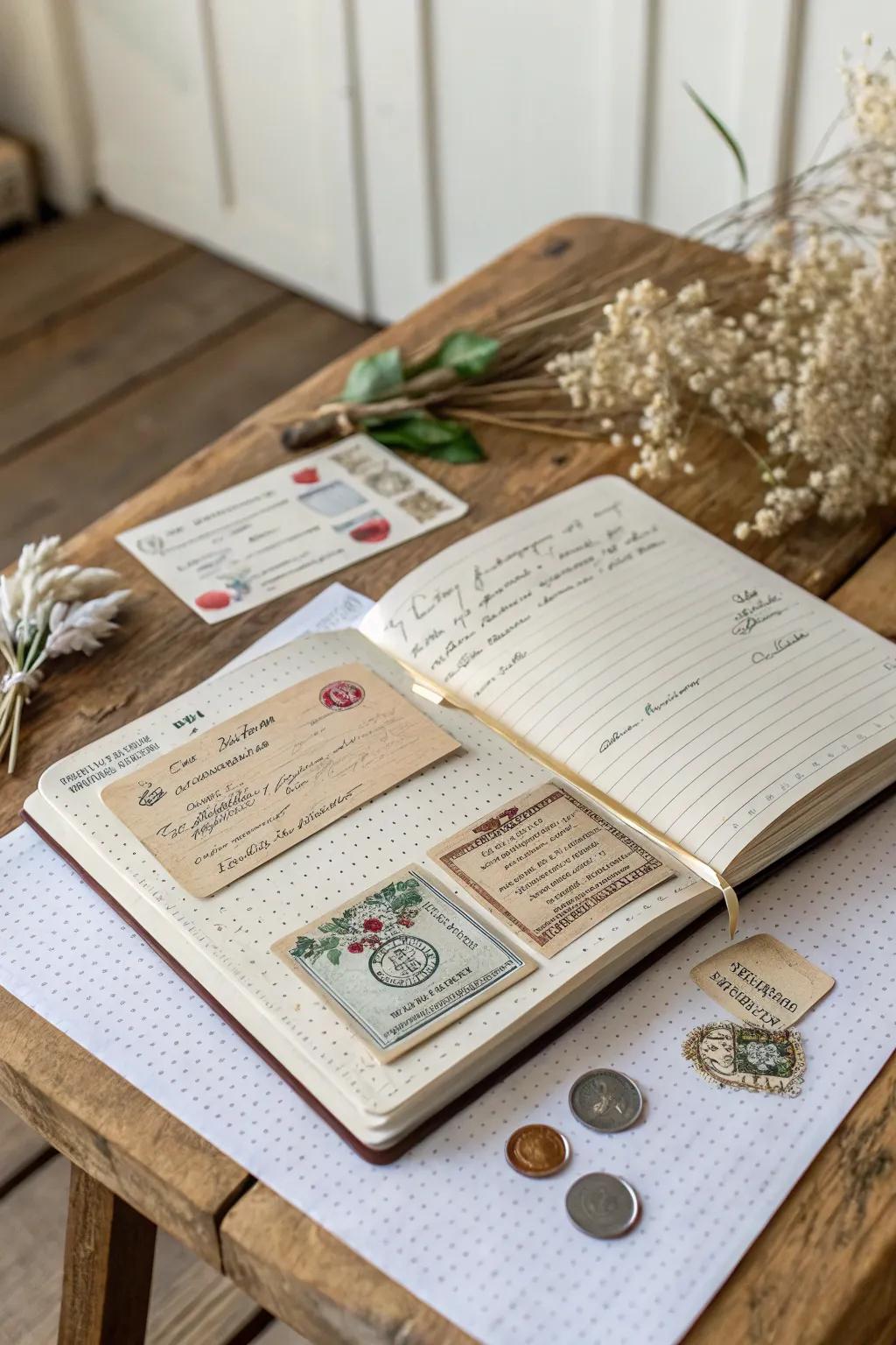 Document your life's narrative using treasured keepsakes in a beautifully crafted scrapbook.