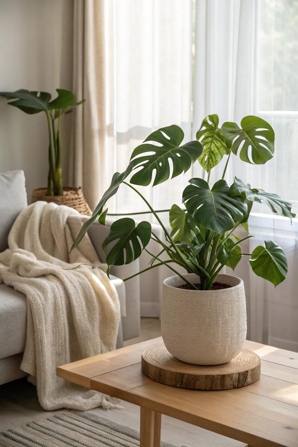 Change your living area into a calm house plant display with stylish simplicity.