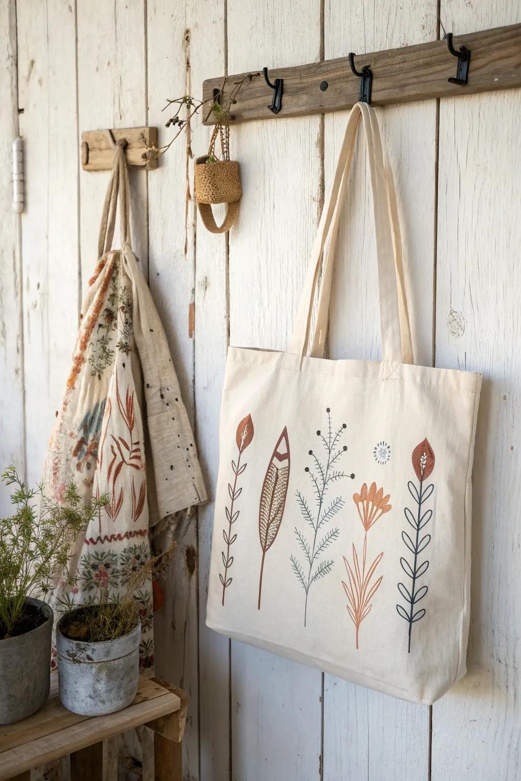 Elevate your aesthetic with individualized carryalls that blend minimalist beauty with a boho flair.
