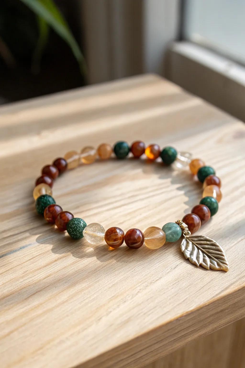 Embrace tranquility through this naturally inspired glass bead bracelet, a flawless convergence of earthy charm and minimalist conception.