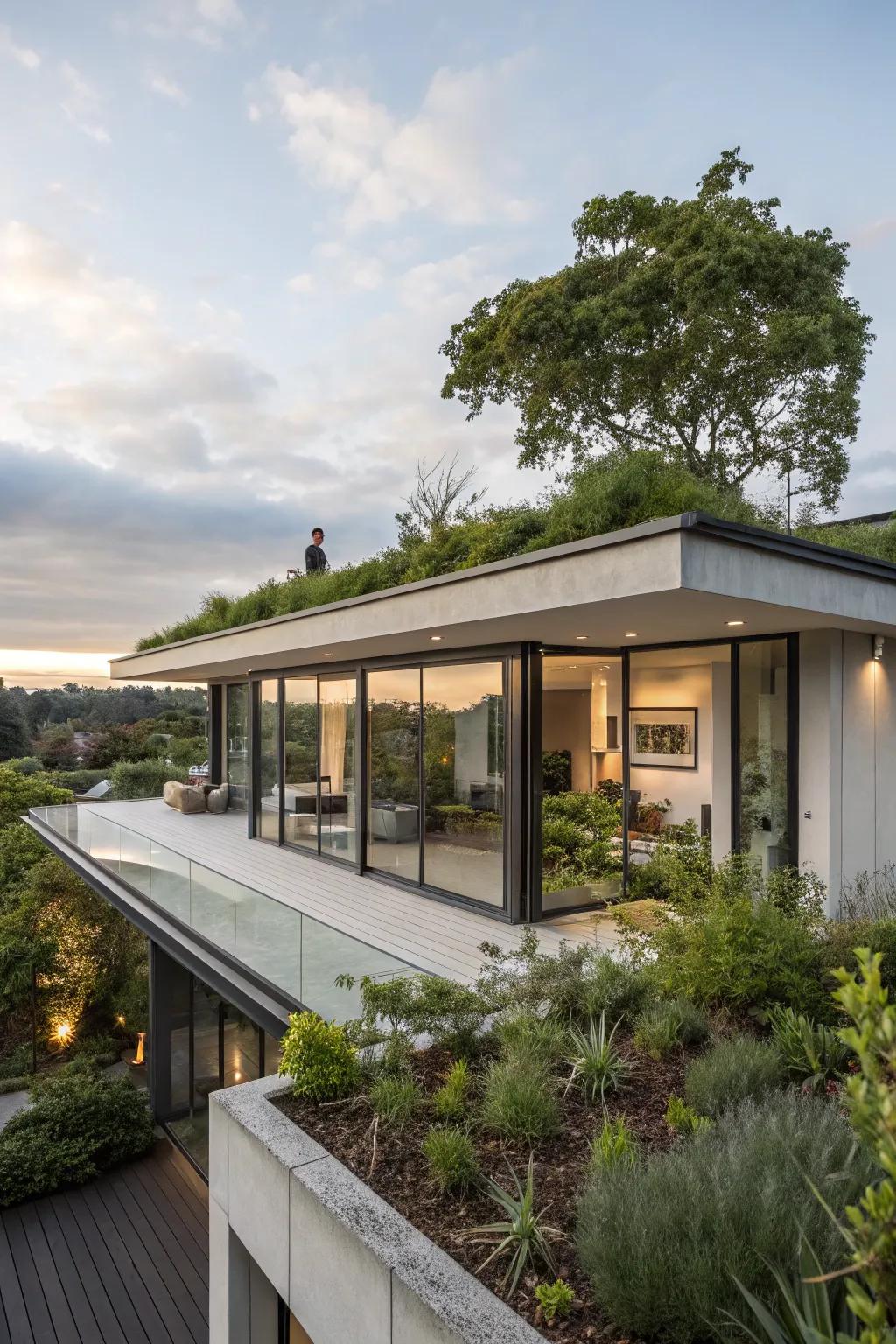 Flat roofs provide minimalist style and adaptable space.