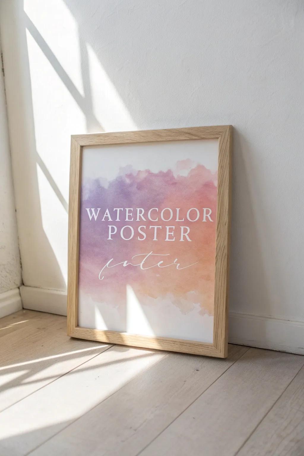 Capture the dreamlike essence of Valentine's Day with a handcrafted watercolor poster that expresses the language of love in soft tones and elegant calligraphy.