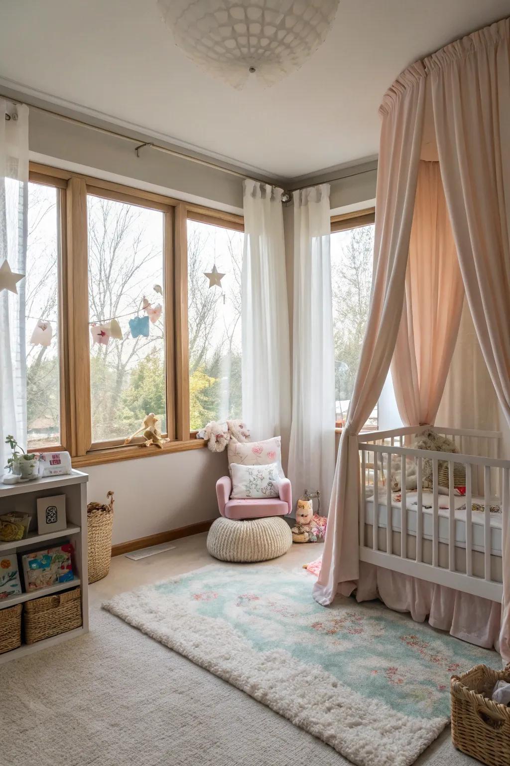 Sunlight enhances the nursery's atmosphere.