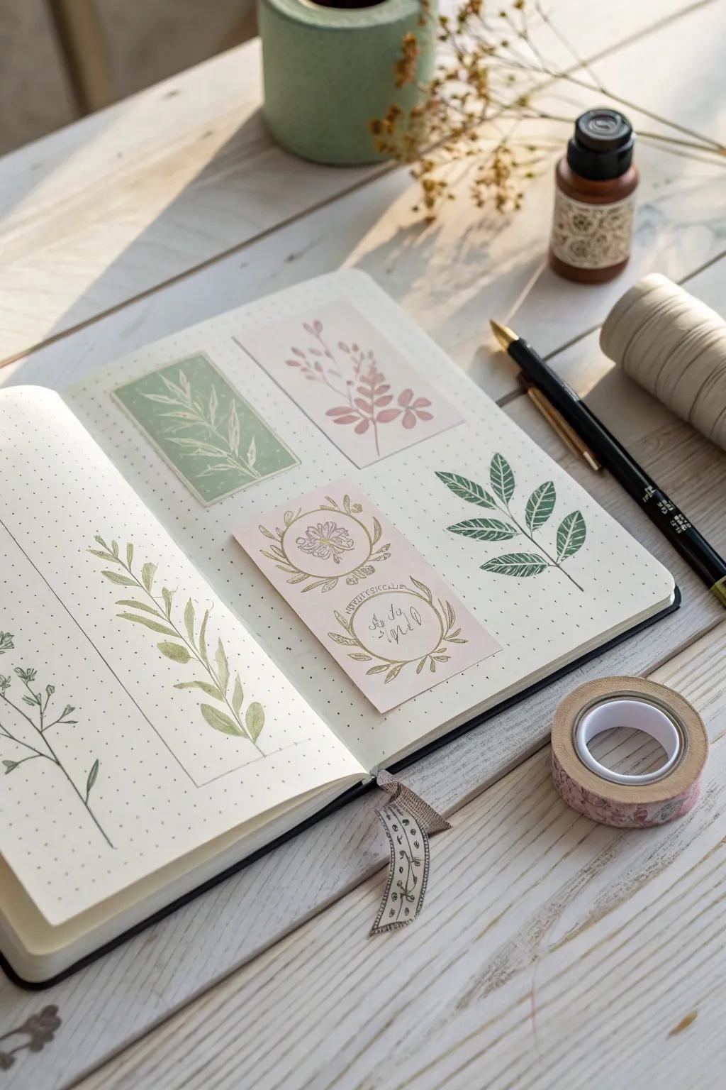 Welcome your imagination with understated classiness: emblems and seals for a dreamy scrapbook appeal.