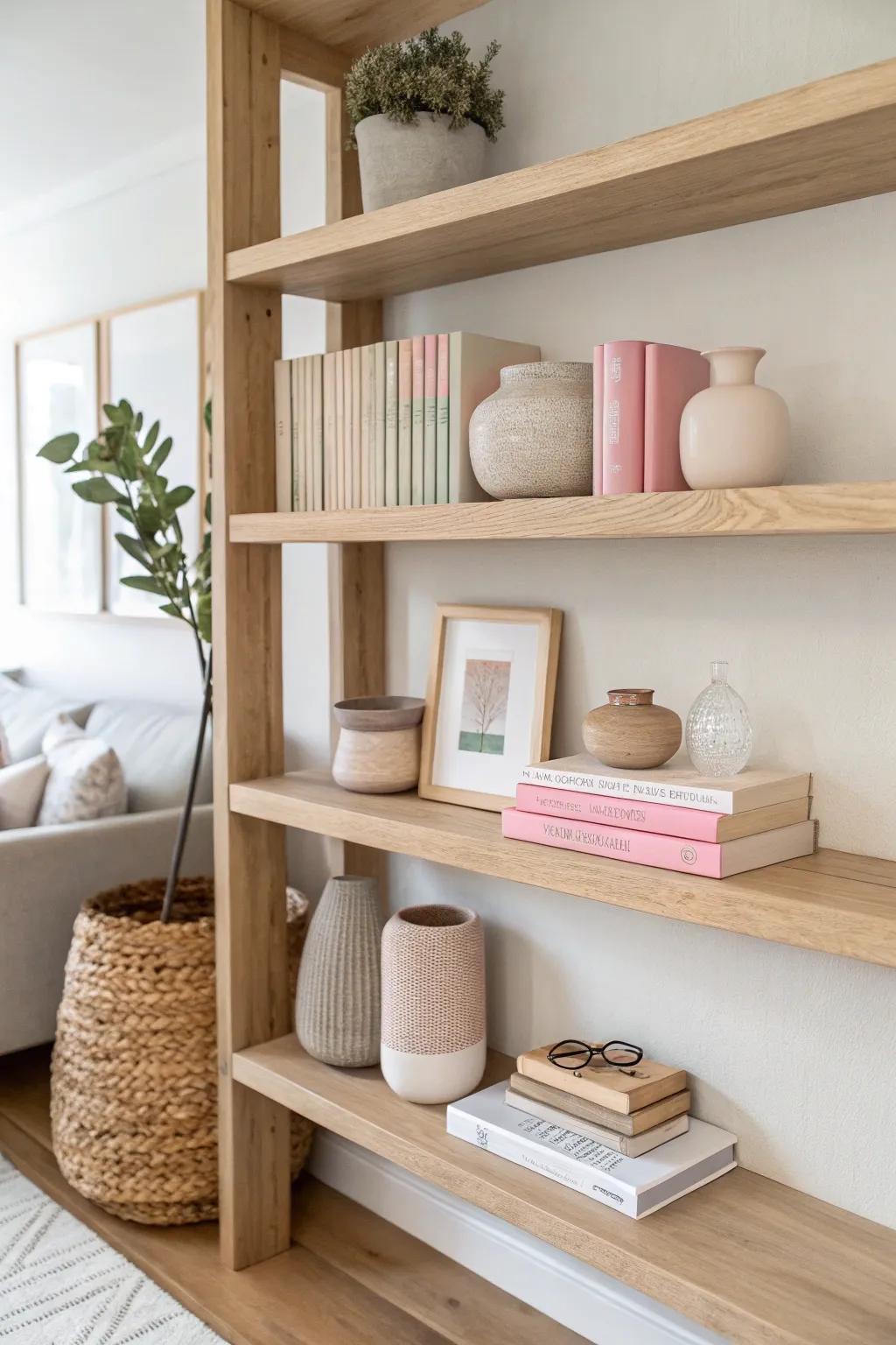 Improve your space using simple wall shelves that tell your story.