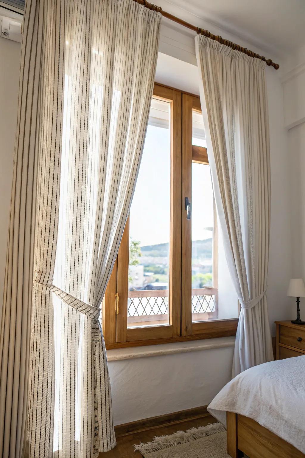 Upright stripes can add a sense of height and design to any room.