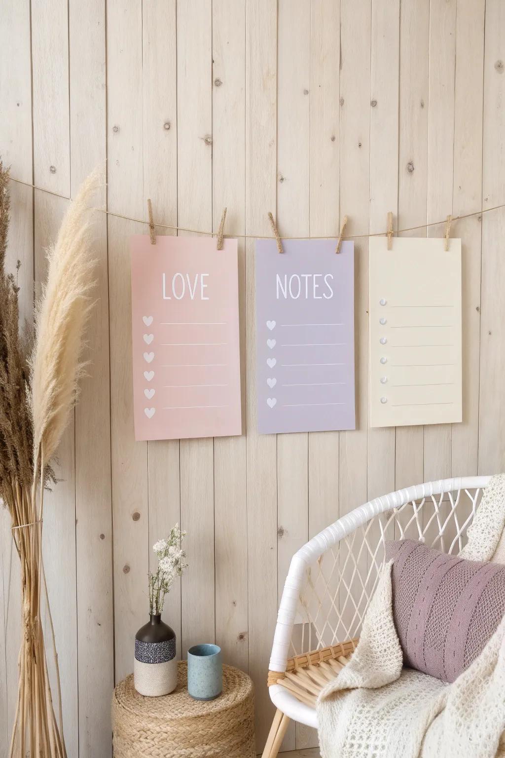 Share the affection with removable notes! A minimalist touch for a memorable Valentine's Day.