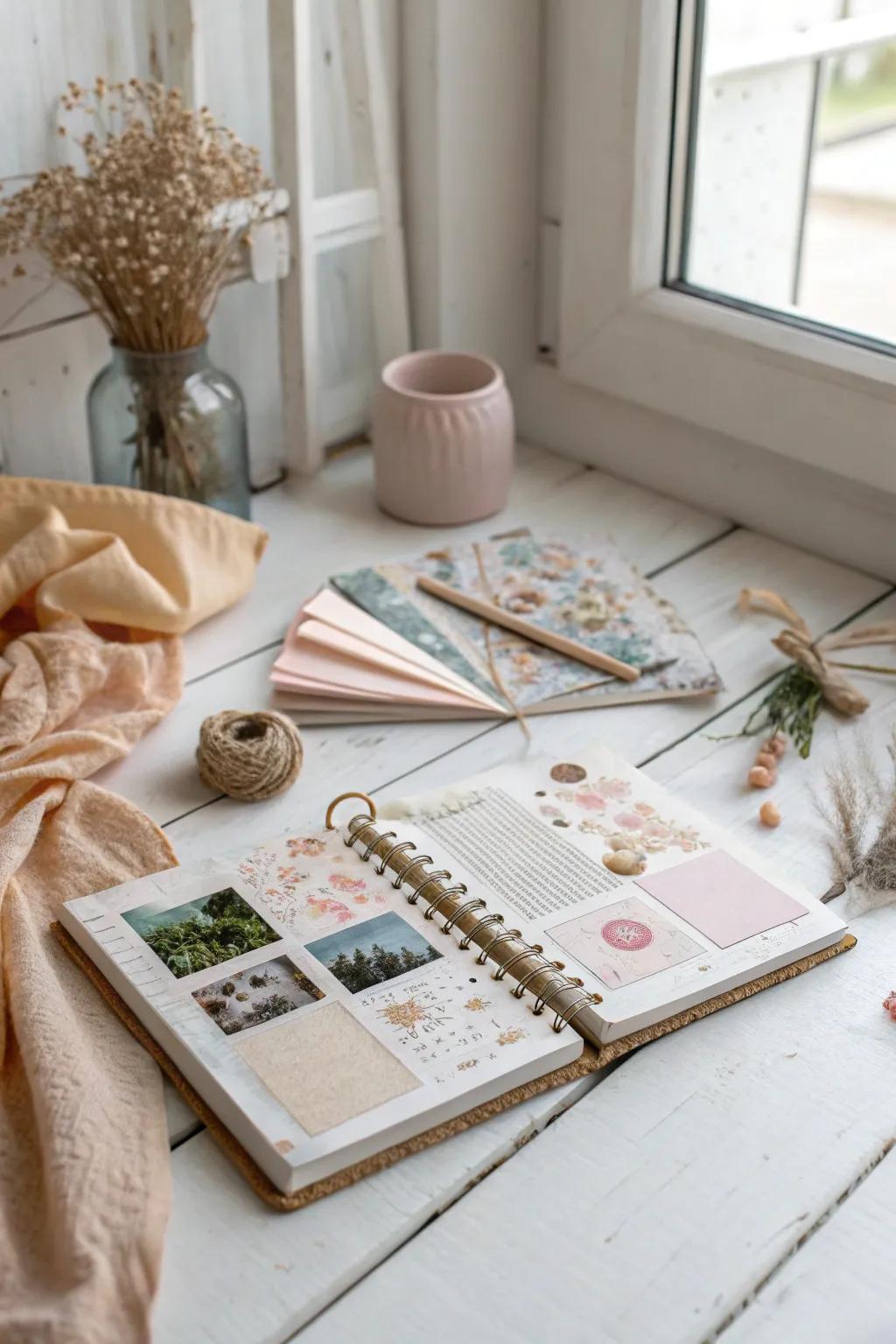 Transforming the mundane into artistry: Immerse yourself in eco-conscious imagination using repurposed materials. #EcologicalComponent #ScrapbookJournal