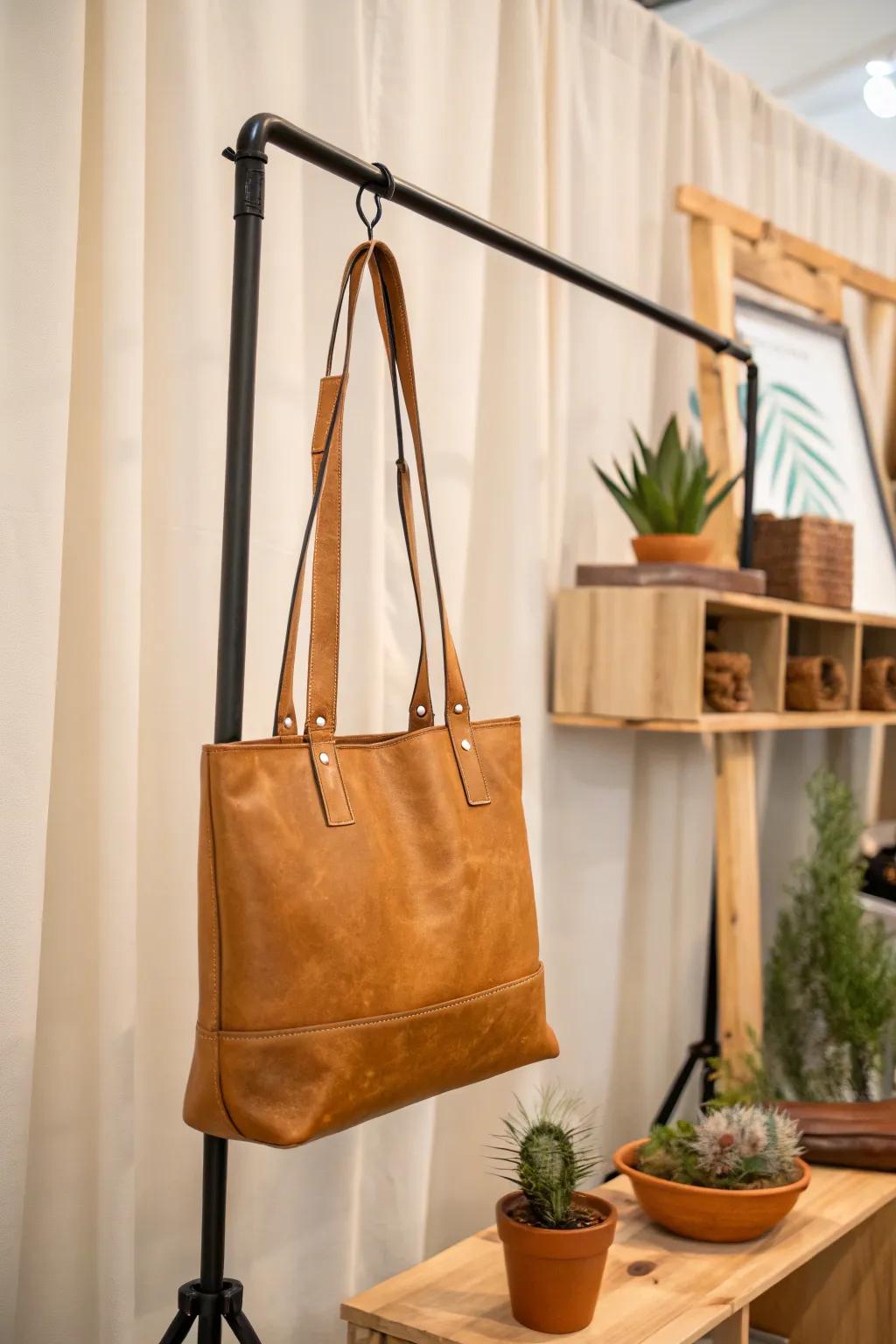 Improve your craft show setup with <strong><em>floating elegance</em></strong> – blending simplicity and sophistication.” loading=”lazy” class=”pimg”>
	</picture><figcaption>Improve your craft show setup with <strong><em>floating elegance</em></strong> – blending simplicity and sophistication.</figcaption></figure>
<p>Hanging items like jewelry or handbags from a rod creates a striking visual effect. I learned this trick to maximize space and showcase items beautifully.</p>
<h3>A few suggestions:</h3>
<ul class=