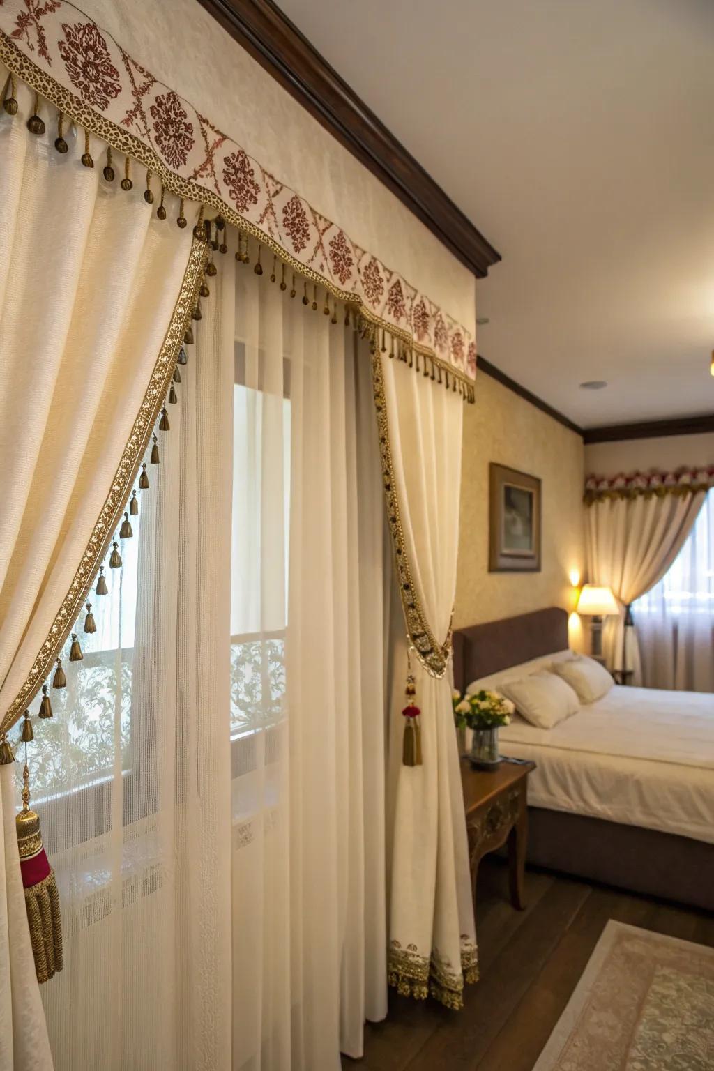 Curtain adornments add a playful and personalized touch to your window treatments.