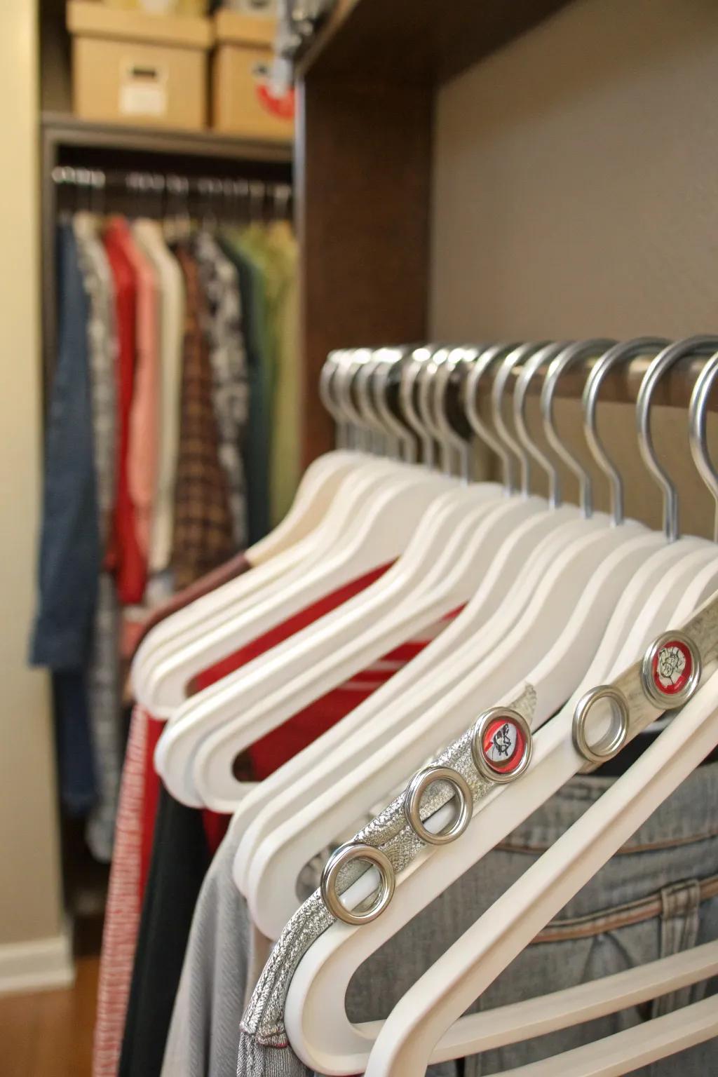 Pop tabs are a clever solution for adding more hanging space.