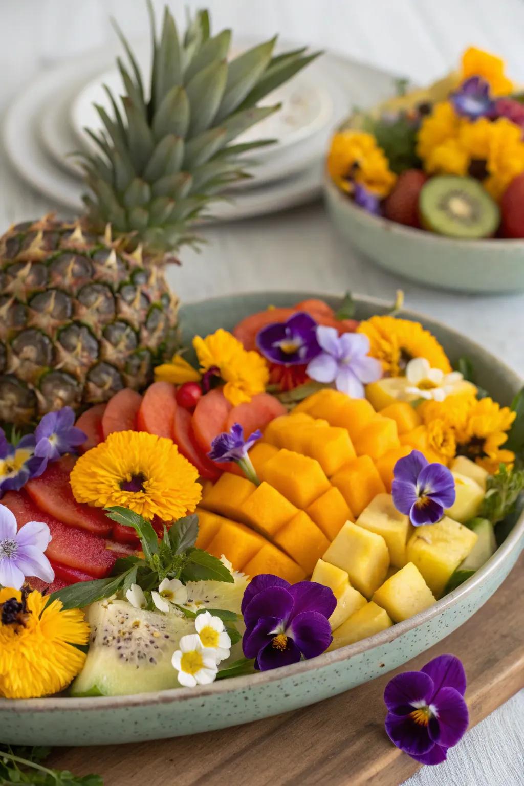 Safe-to-eat flowers add a touch of natural beauty and elegance.